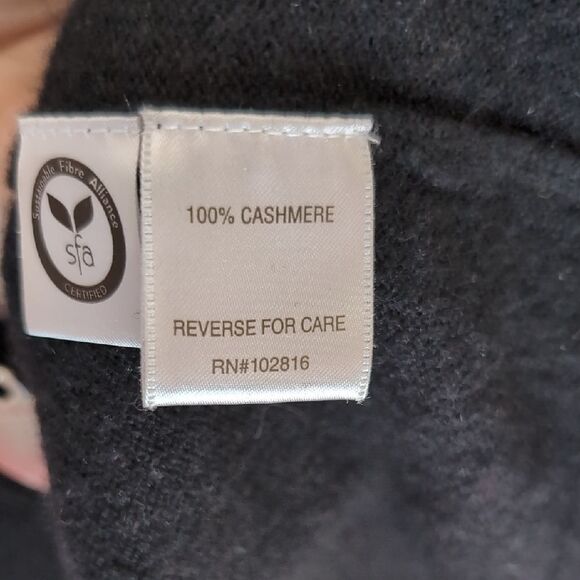 Garnet Hill Frida Polo Black Cashmere Sweater Dress Sz M - Picture 8 of 12